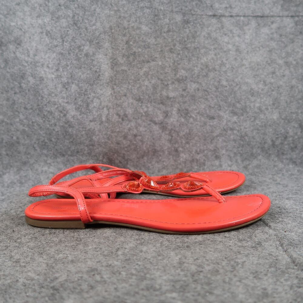 Montego Bay Club Shoes Womens 9 Sandals Ankle Strap Thong Embellished Strap Red